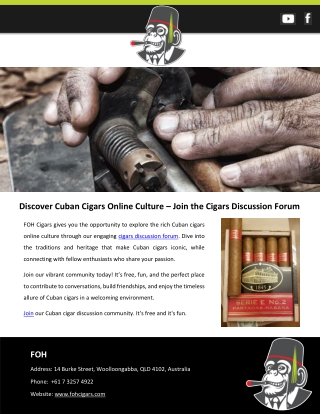 Discover Cuban Cigars Online Culture – Join the Cigars Discussion Forum