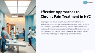 Effective Approaches to Chronic Pain Treatment in NYC