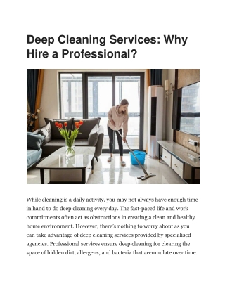 Expert Deep Cleaning Services - Nas Cleaning Services