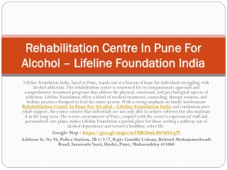 Rehab Centre For Alcohol Addiction Treatment – Lifeline Foundation India