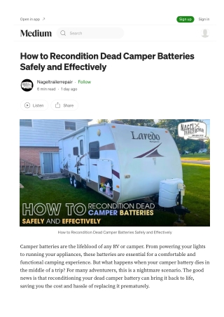 Safely Fix Camper Batteries | Camper Repair Michigan