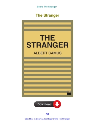 Books The Stranger