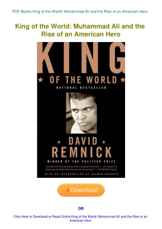 PDF Books King of the World Muhammad Ali and the Rise of an American Hero