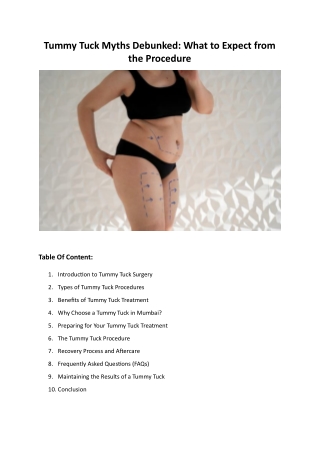 Tummy Tuck Myths Debunked What to Expect from the Procedure