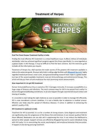 Treatment of Herpes