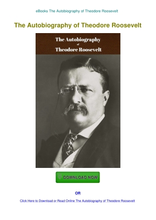 eBooks The Autobiography of Theodore Roosevelt