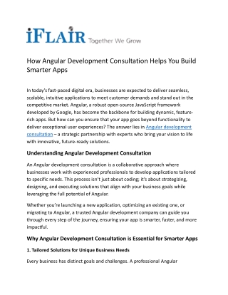 How Angular Development Consultation Helps You