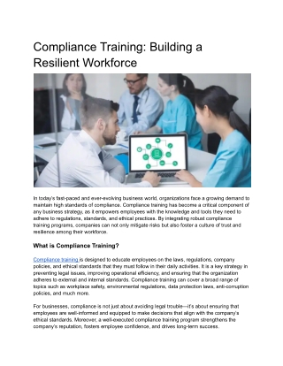 Using Microlearning for ‘Compliance Training’ to Build a Resilient Workforce