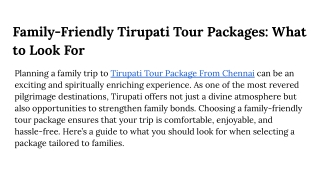 Family-Friendly Tirupati Tour Packages_ What to Look For