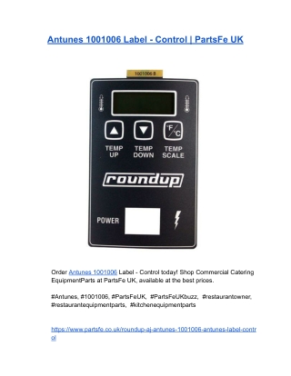 Antunes 1001006 Label - Control _ PartsFe UK