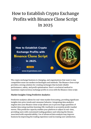 How to Establish Crypto Exchange Profits with Binance Clone Script in 2025