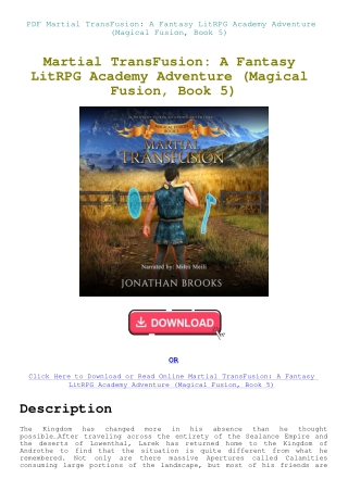 PDF Martial TransFusion A Fantasy LitRPG Academy Adventure (Magical Fusion  Book 5)