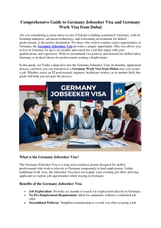 Germany Jobseeker Visa