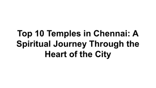 Top 10 Temples In Chennai - temples in chennai