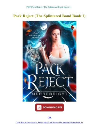 PDF Pack Reject (The Splintered Bond Book 1)