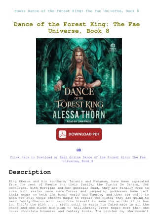 Books Dance of the Forest King The Fae Universe  Book 8