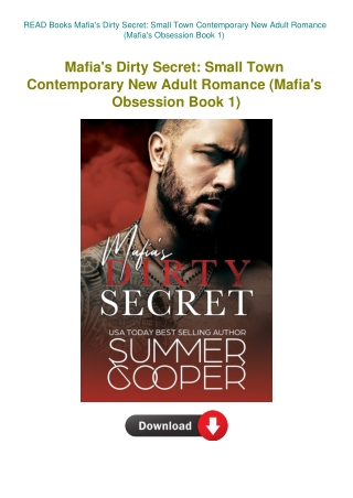 READ Books Mafia's Dirty Secret Small Town Contemporary New Adult Romance (Mafia's Obsession Book 1)