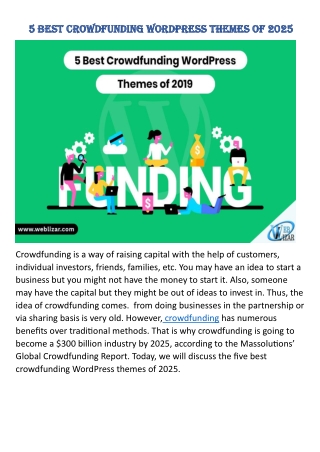 5 Best Crowdfunding WordPress Themes of 2025