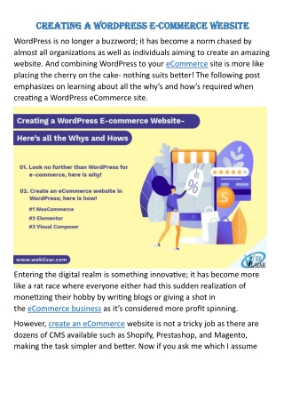 Creating A WordPress E-commerce Website