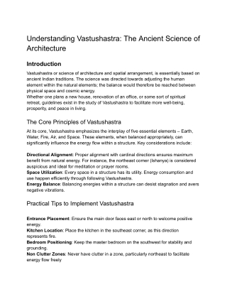 Understanding Vastushastra_ The Ancient Science of Architecture