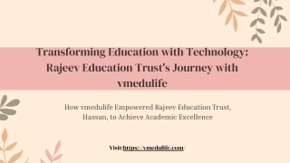 Transforming Education Management: Rajeev Education Trust’s with vmedulife