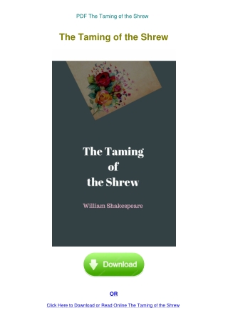 PDF The Taming of the Shrew
