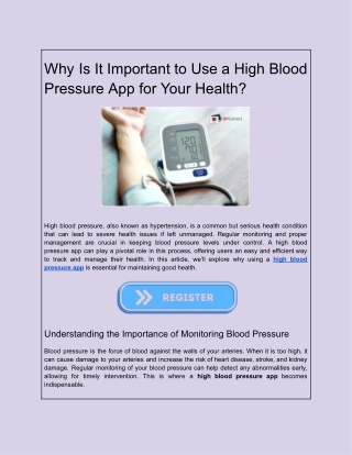 The Importance of High Blood Pressure Apps for Better Heart Health