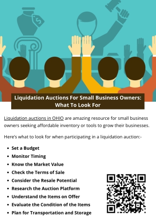 Liquidation Auctions For Small Business Owners: What To Look For