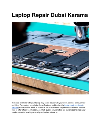 Laptop Repair Dubai Karama