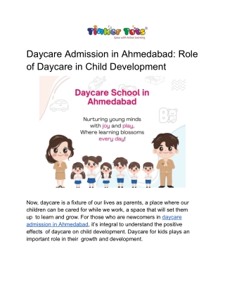 Daycare Admission in Ahmedabad