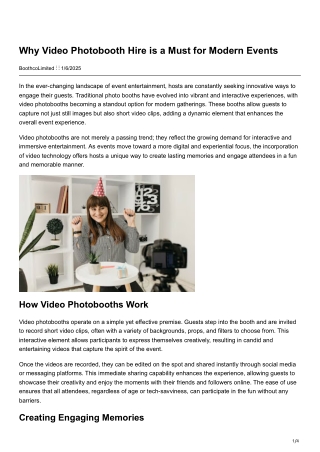 Why Video Photobooth Hire is a Must for Modern Events