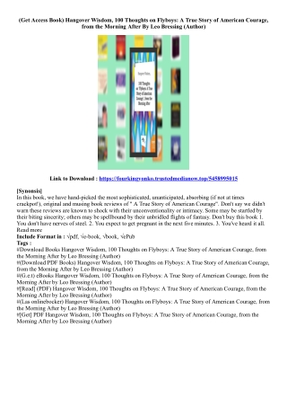 (View Book) Hangover Wisdom, 100 Thoughts on Flyboys: A True Story of American C