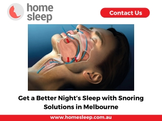 Get a Better Night’s Sleep with Snoring Solutions in Melbourne