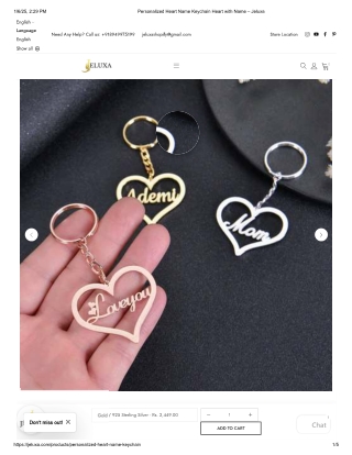 Personalized Heart Name Keychain Heart with Name
