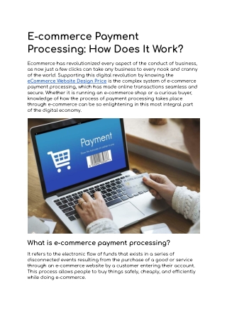 E-commerce Payment Processing: How Does It Work?