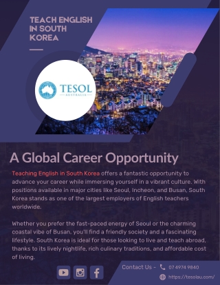 Teach English in South Korea: A Global Career Opportunity