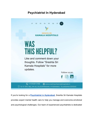 Psychiatrist In Hyderabad