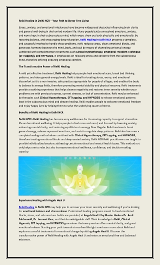 Reiki Healing in Delhi NCR – Your Path to Stress-Free Living