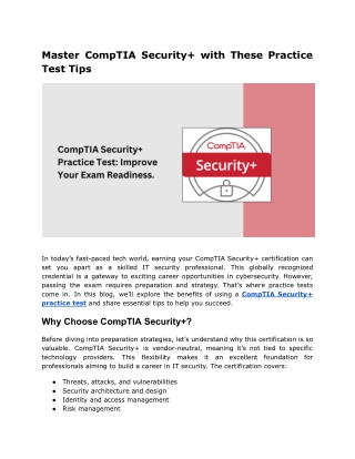 Master CompTIA Security  with These Practice Test Tips