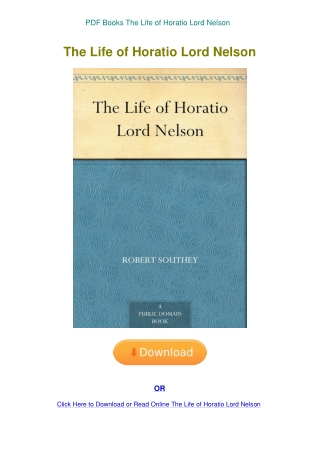 PDF Books The Life of Horatio Lord Nelson