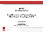 LGPA Breakfast Forum