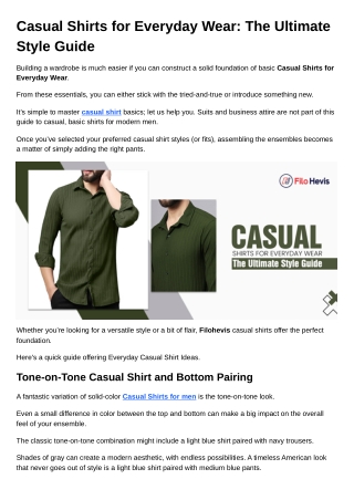 Casual Shirts for Everyday Wear The Ultimate Style Guide