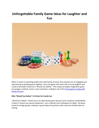 Unforgettable Family Game Ideas for Laughter and Fun