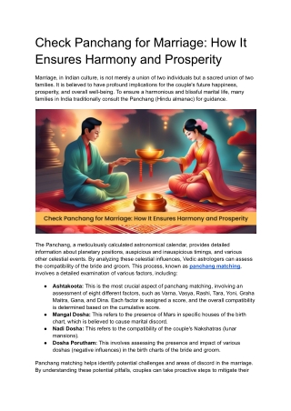 Check Panchang for Marriage_ How It Ensures Harmony and Prosperity