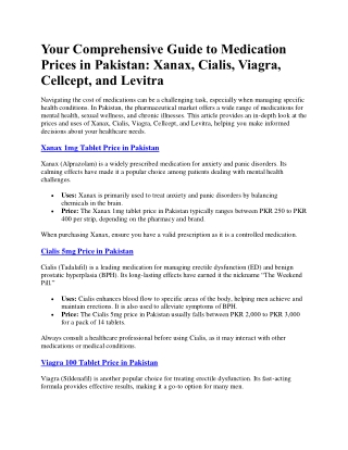 Your Comprehensive Guide to Medication Prices in Pakistan