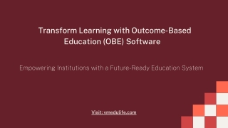 OBE Software for Efficient Outcome-Based Education Management | vmedulife