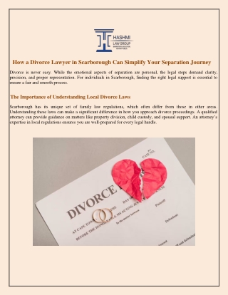 How a Divorce Lawyer in Scarborough Can Simplify Your Separation Journey