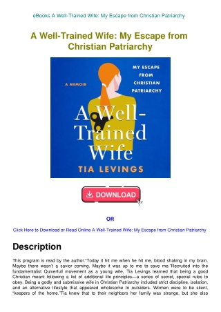 eBooks A Well-Trained Wife My Escape from Christian Patriarchy