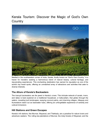 Kerala Tourism_ Discover the Magic of God’s Own Country