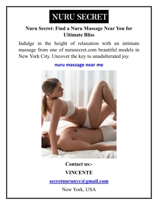 Nuru Secret Find a Nuru Massage Near You for Ultimate Bliss